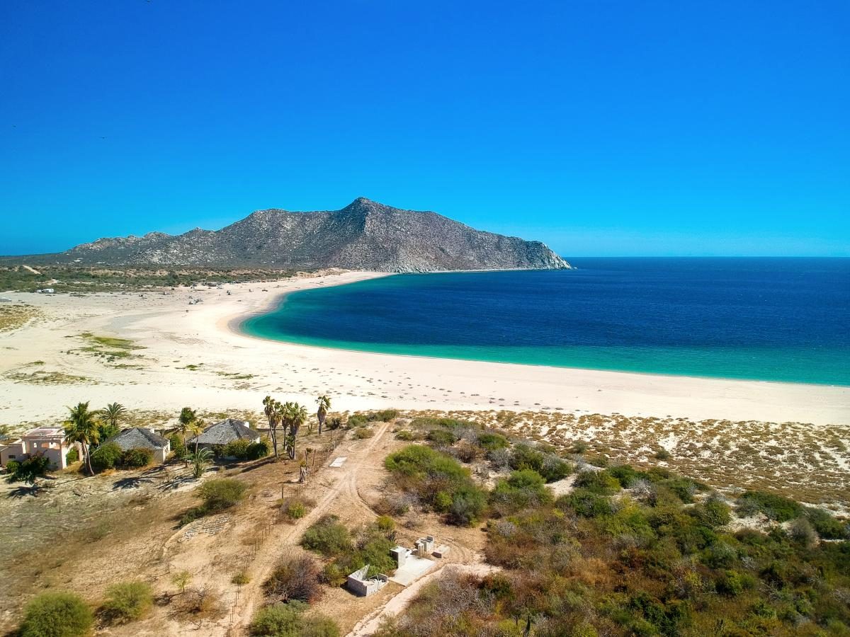 Aerial view of the Cabo Pulmo coastline and the Sea of Cortez